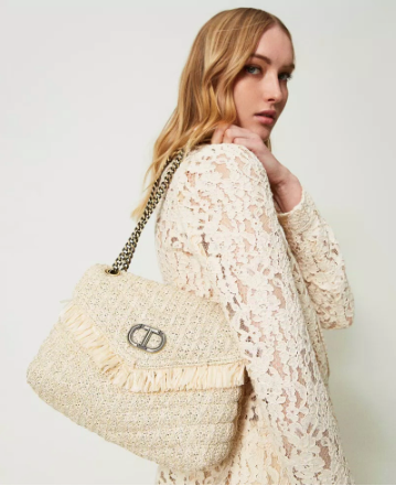 Twinset - Beige Rafia Jacquard Bag