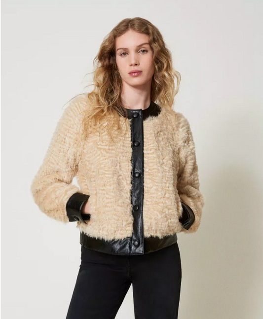 Faux fur boxy jacket - Twinset