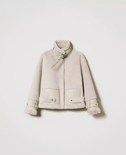 Faux fur jacket with straps - Twinset