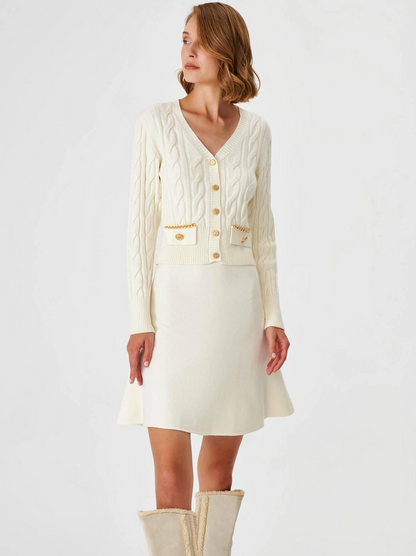 Flared Mini Knit Skirt - JOINUS