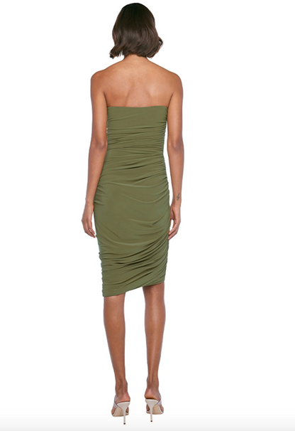 Olive Ruched Dress - Norma Kamali