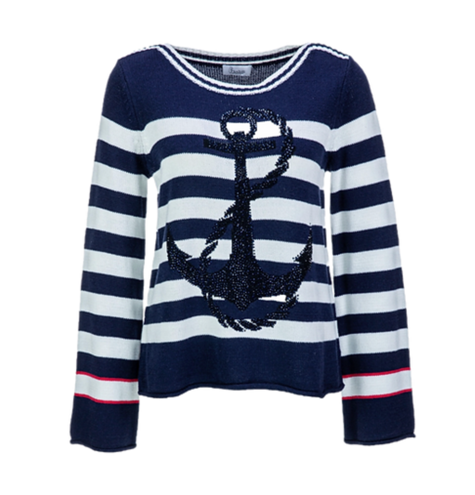 Blue and White Sweater - Princess Goes Hollywood