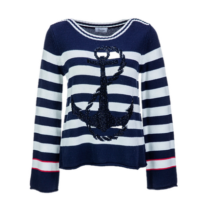 Blue and White Sweater - Princess Goes Hollywood