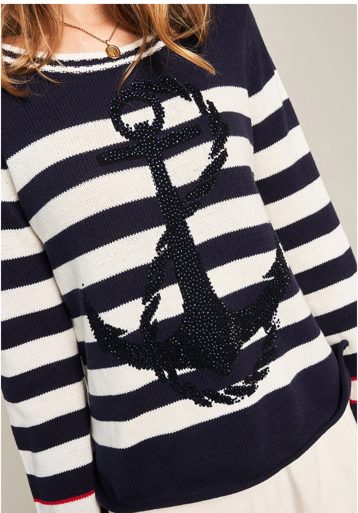 Blue and White Sweater - Princess Goes Hollywood