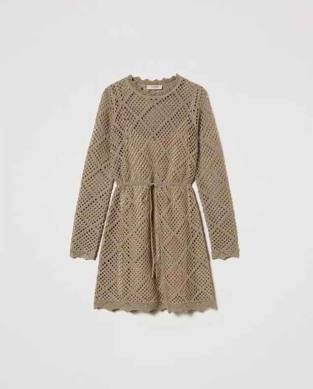 Twinset - Gold lurex mesh dress