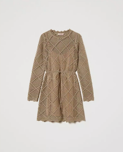 Twinset - Gold lurex mesh dress