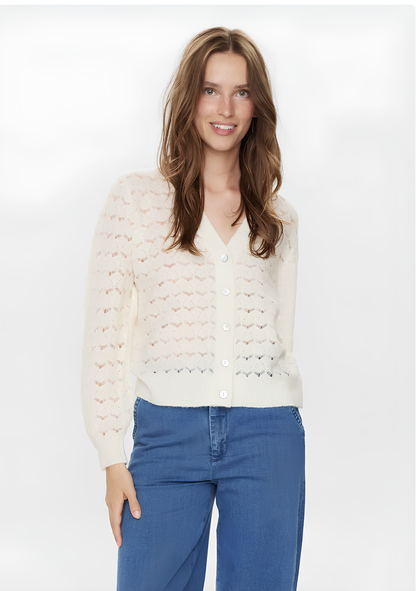 Numph - Nurietta White Pointelle Pullover