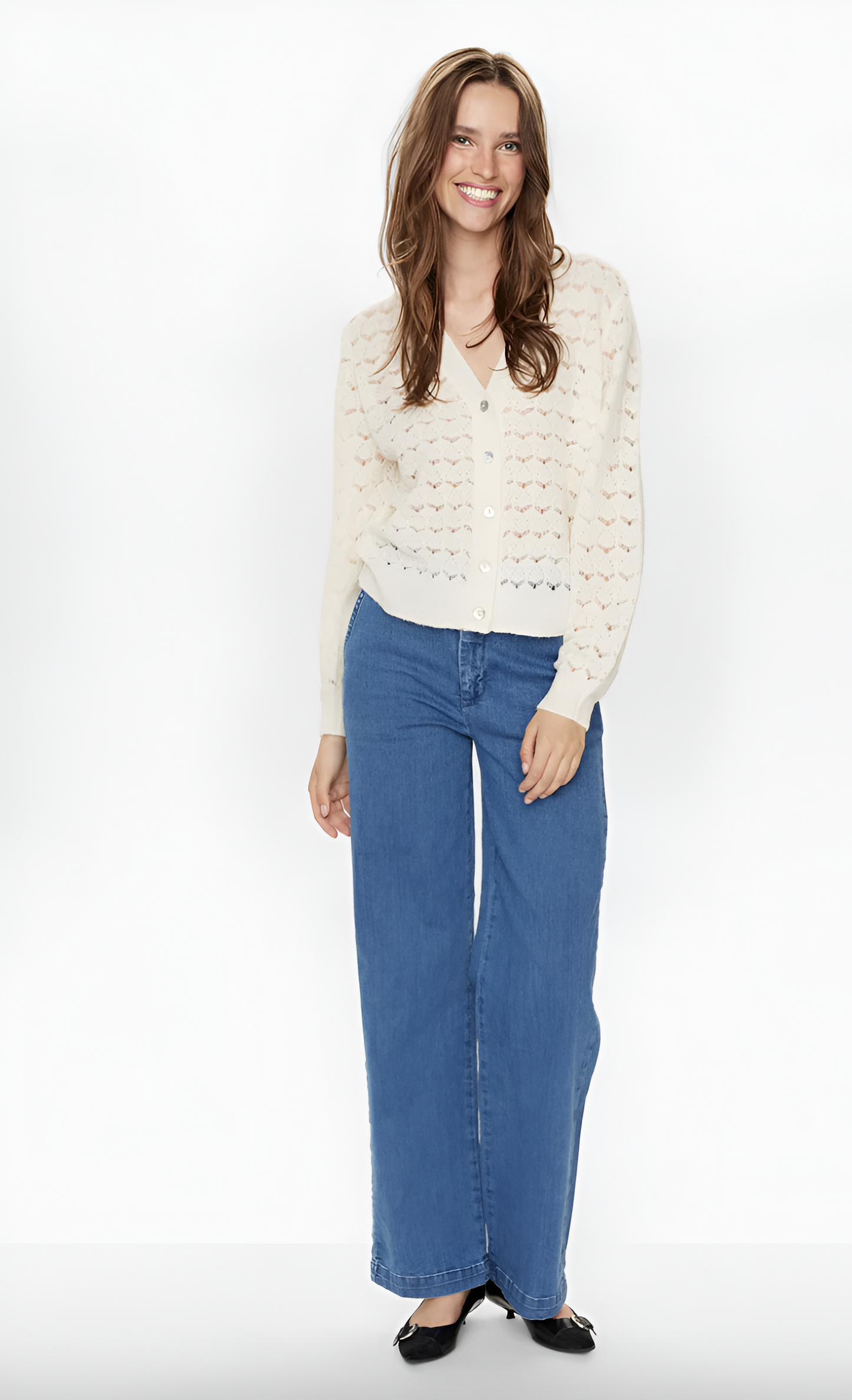 Numph - Nurietta White Pointelle Pullover
