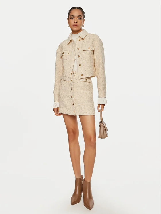 Twinset - Cream & Gold Knit Boucle Jacket