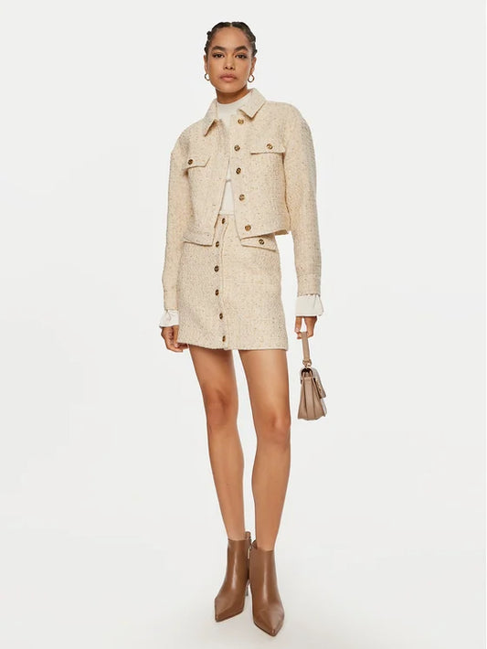 Twinset - Cream & Gold Knit Boucle Jacket