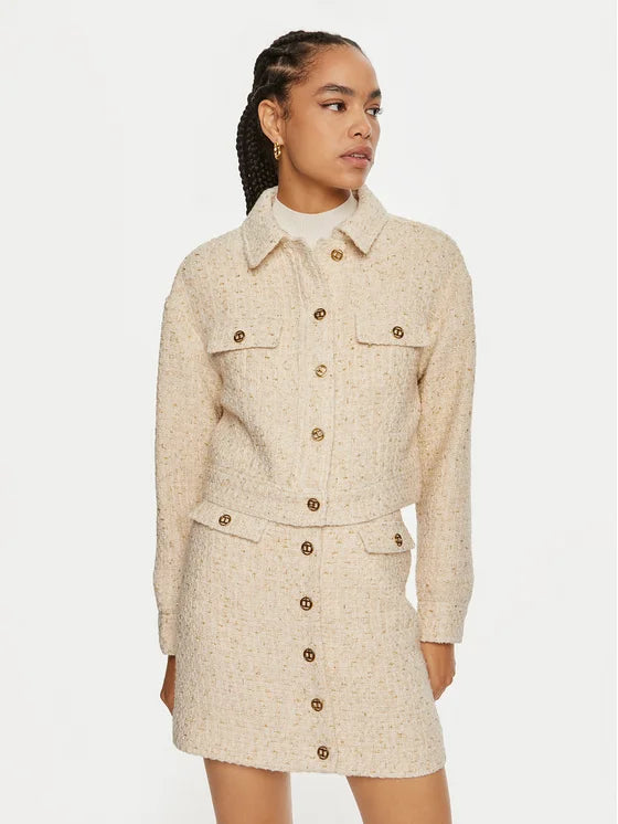 Twinset - Cream & Gold Knit Boucle Jacket