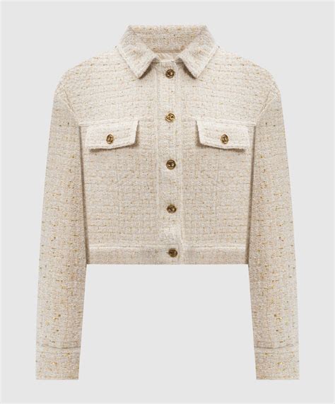 Twinset - Cream & Gold Knit Boucle Jacket