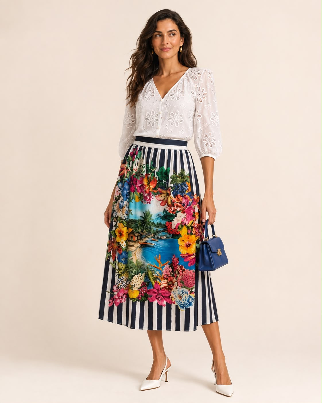 Tropical Print Midi Skirt - Princess Goes Hollywood