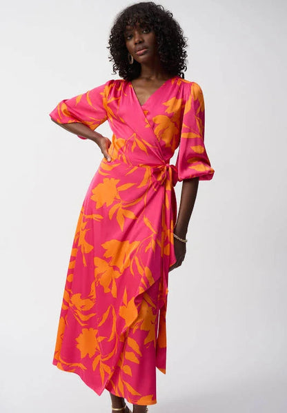 Floral Wrap Dress - Joseph Ribkoff