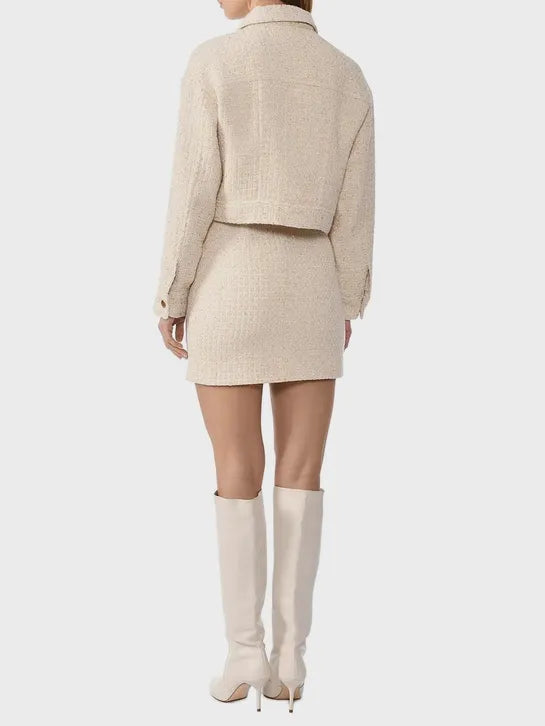 Button Front Boucle Mini Skirt - Twinset