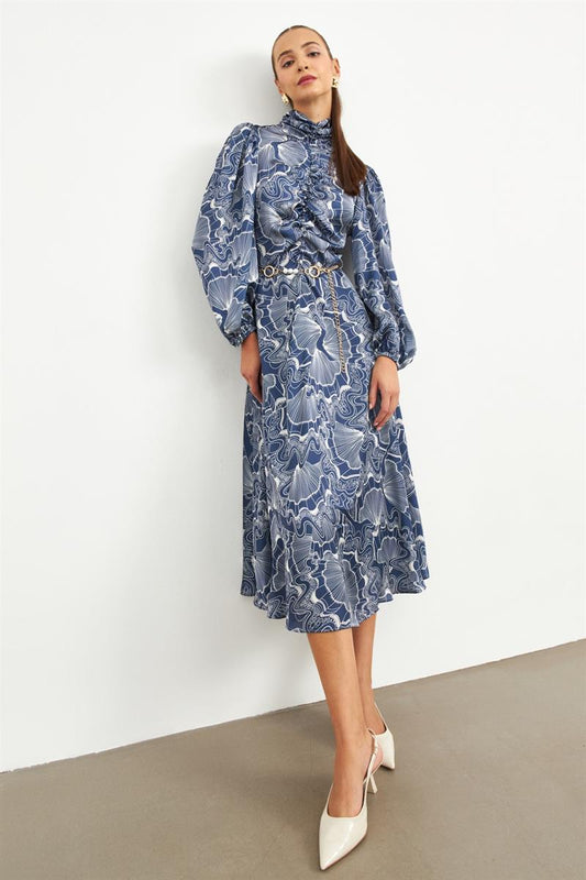 Store Celeste Fall Dress Navy Ecru