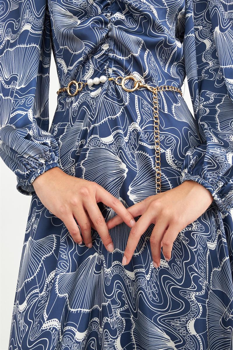 Setre Dress Navy Ecru