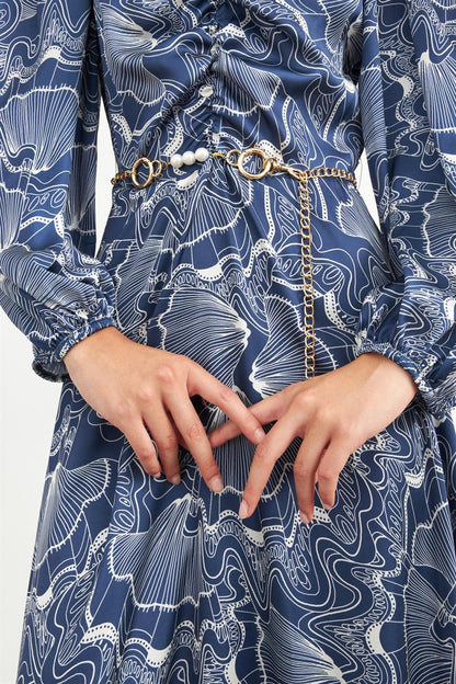 Setre Dress Navy Ecru