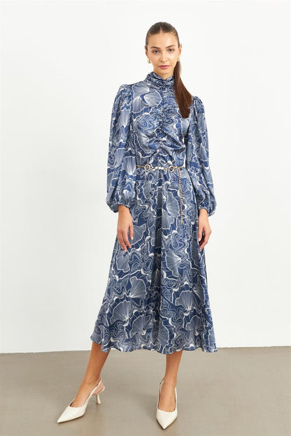 Setre Dress Navy Ecru